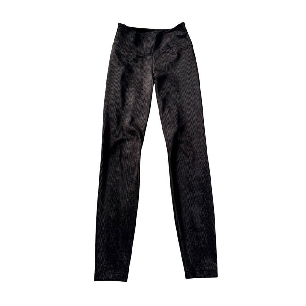 White House Black Market Black Womens Sz 4 Black Velvet Corduroy Runway Leggings